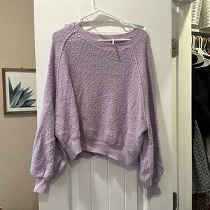 Free people lavender chunky throw sweater